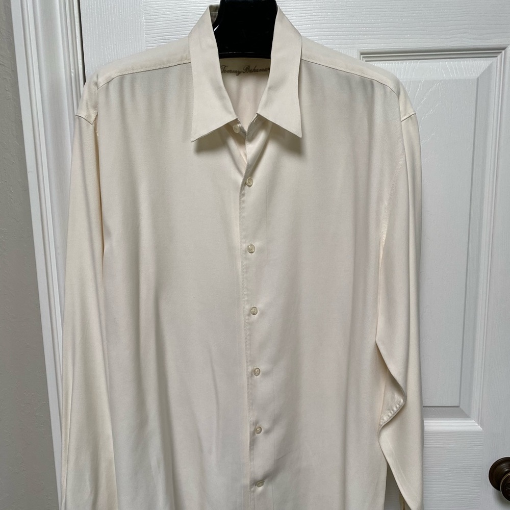 Tommy Bahama mens long sleeved silk shirt XL